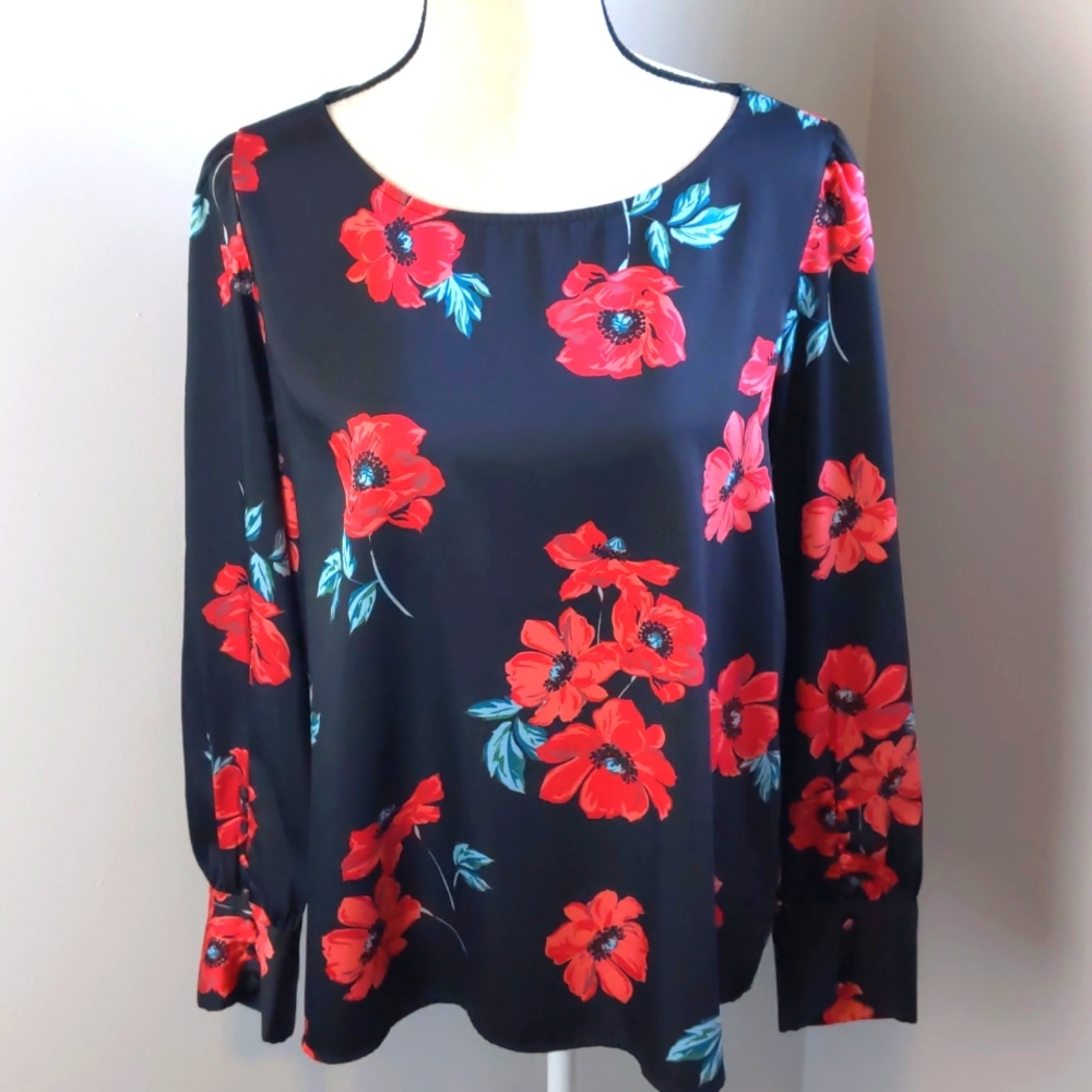 Express Floral Silky Casual Top / Large